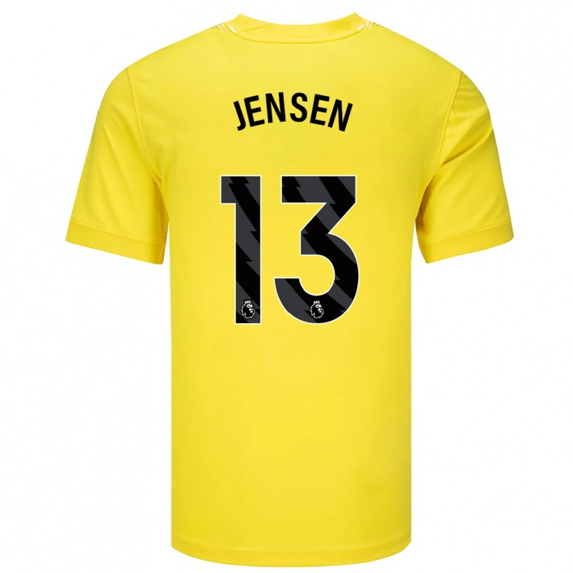 Danxen Criança Sebastian Jensen #13 Amarelo Preto Camisola Guarda-Redes 2025/26 Camisa