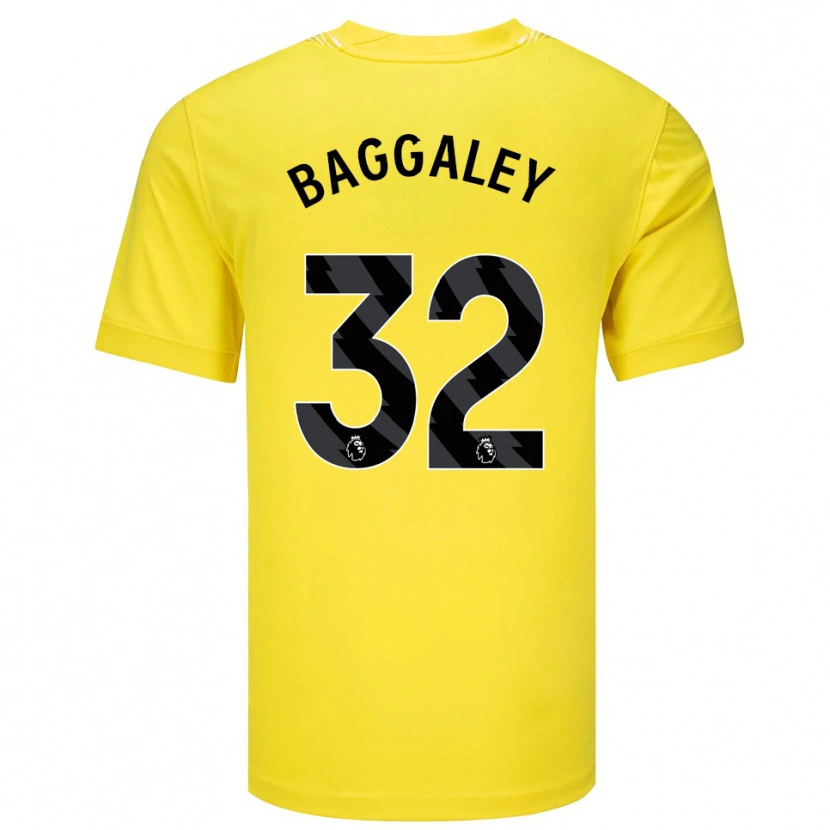 Danxen Criança Sophie Baggaley #32 Amarelo Preto Camisola Guarda-Redes 2025/26 Camisa