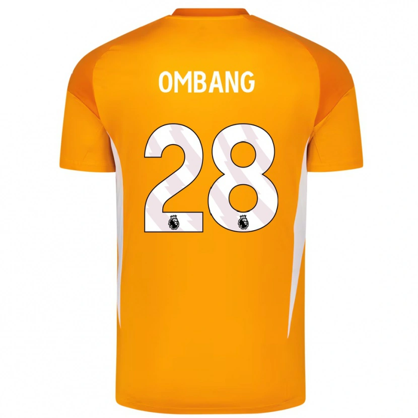 Danxen Criança Darryl Ombang #28 Laranja Branco Camisola Guarda-Redes 2025/26 Camisa