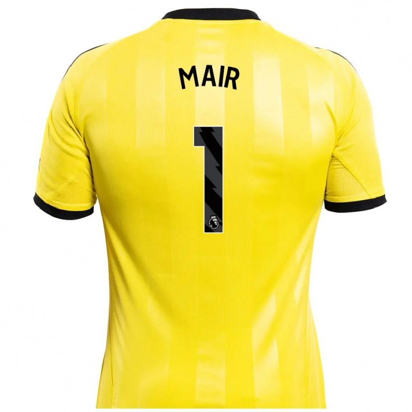 Danxen Criança George Mair #1 Amarelo Preto Camisola Guarda-Redes 2025/26 Camisa