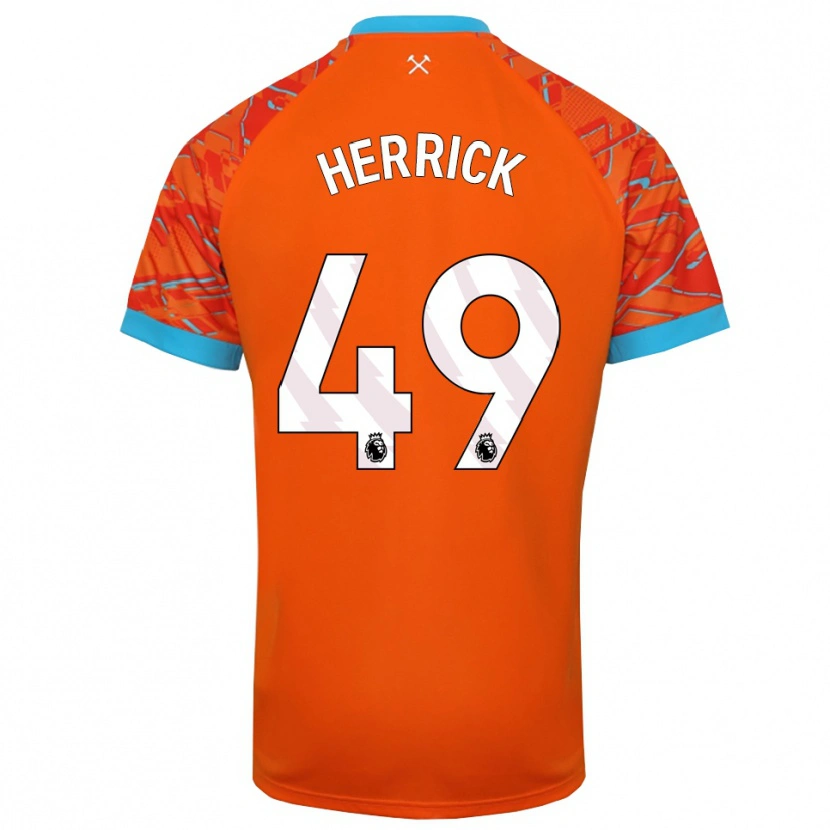 Danxen Criança Finlay Herrick #49 Laranja Branco Camisola Guarda-Redes 2025/26 Camisa