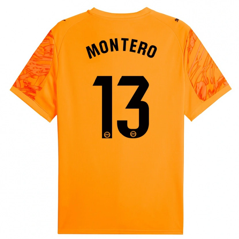 Danxen Criança Rubén Montero #13 Laranja Preto Camisola Guarda-Redes 2025/26 Camisa