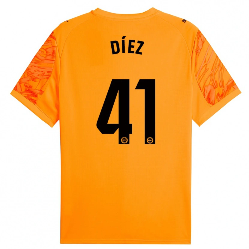 Danxen Criança Victor Díez #41 Laranja Preto Camisola Guarda-Redes 2025/26 Camisa