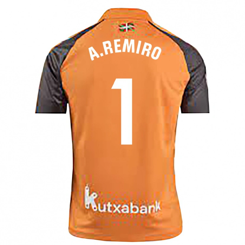 Danxen Criança Álex Remiro #1 Preto Laranja Camisola Guarda-Redes 2025/26 Camisa