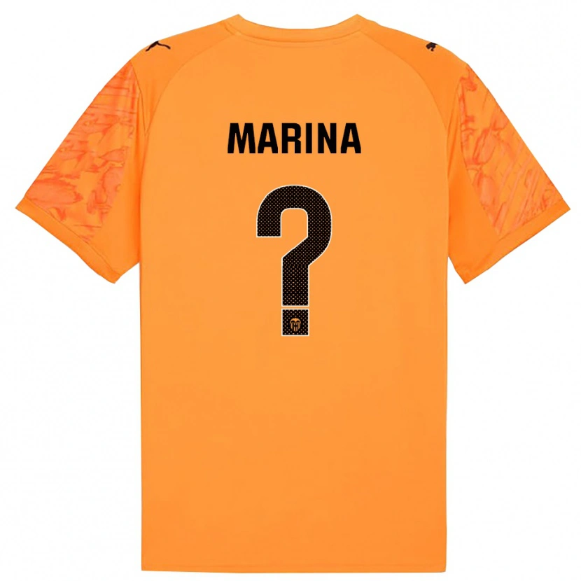 Danxen Criança Marina Llacer Muñoz #0 Laranja Preto Camisola Guarda-Redes 2025/26 Camisa