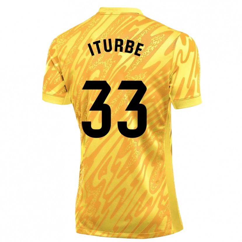 Danxen Criança Alejandro Iturbe #33 Amarelo Preto Camisola Guarda-Redes 2025/26 Camisa