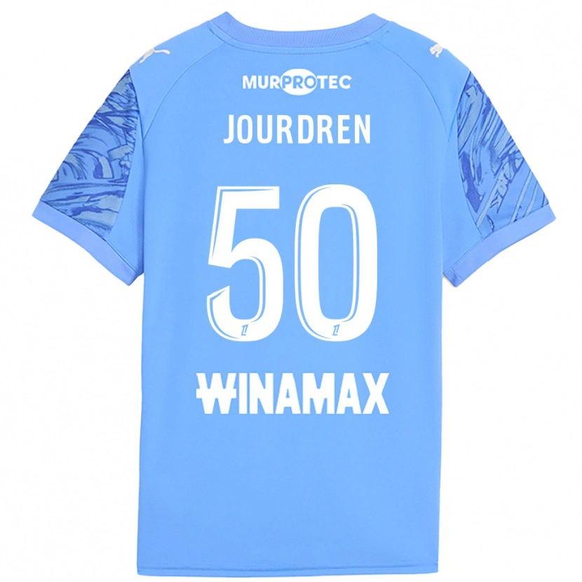 Danxen Criança Ilan Jourdren #50 Azul Claro Branco Camisola Guarda-Redes 2025/26 Camisa
