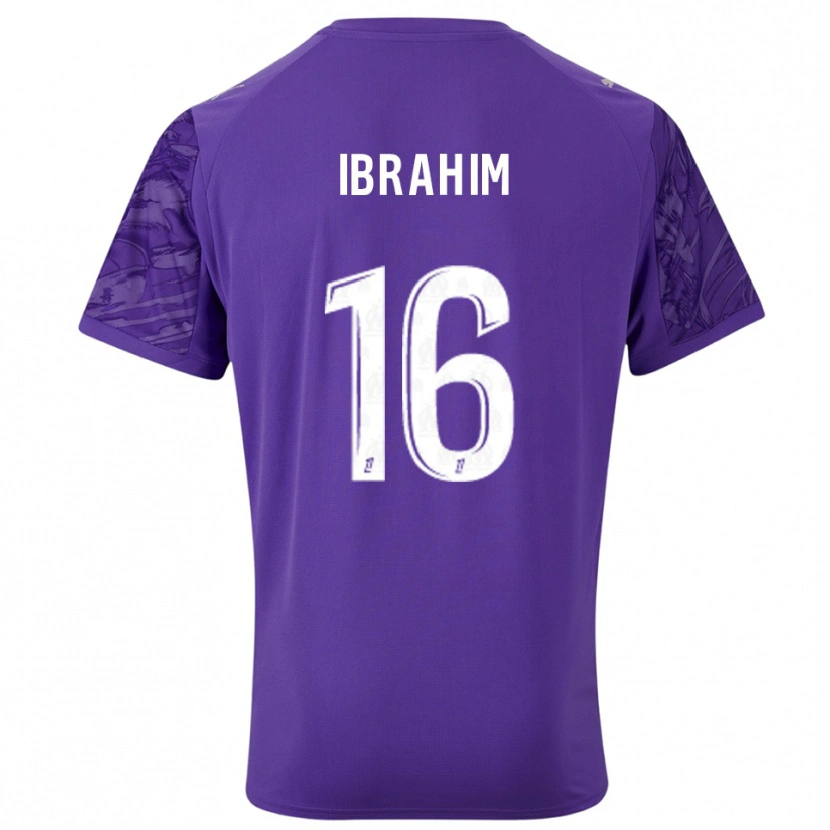 Danxen Criança Ayman Ibrahim #16 Roxo Branco Camisola Guarda-Redes 2025/26 Camisa