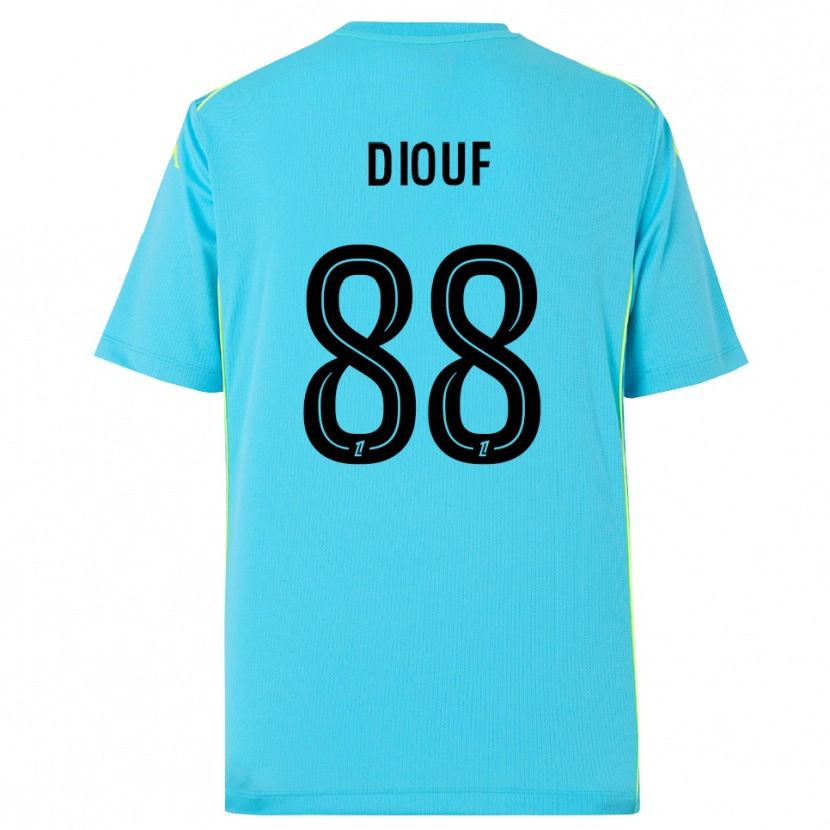 Danxen Criança Yehvann Diouf #88 Azul Céu Preto Camisola Guarda-Redes 2025/26 Camisa
