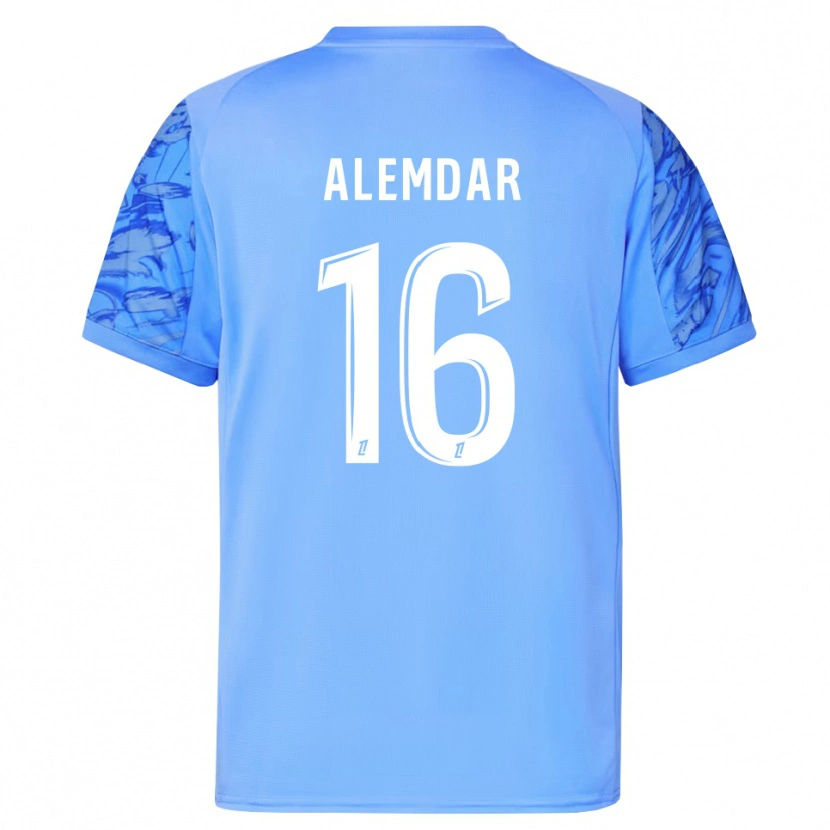Danxen Criança Doğan Alemdar #16 Azul Branco Camisola Guarda-Redes 2025/26 Camisa