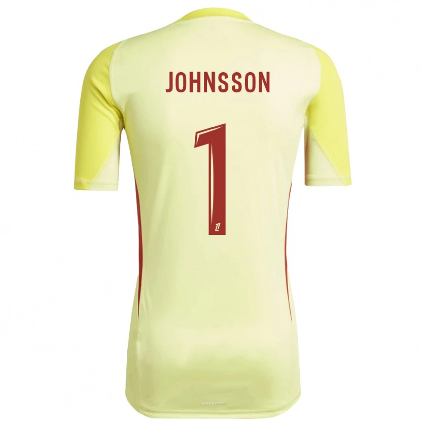 Danxen Criança Karl-Johan Johnsson #1 Amarelo Claro Vermelho Camisola Guarda-Redes 2025/26 Camisa
