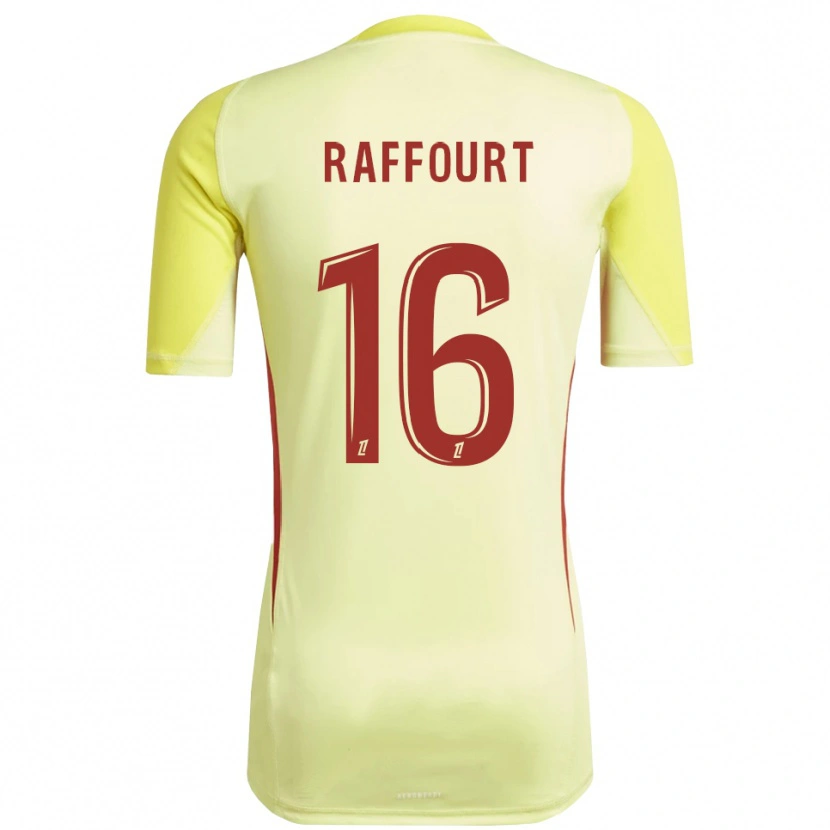 Danxen Criança Timéo Raffourt #16 Amarelo Claro Vermelho Camisola Guarda-Redes 2025/26 Camisa