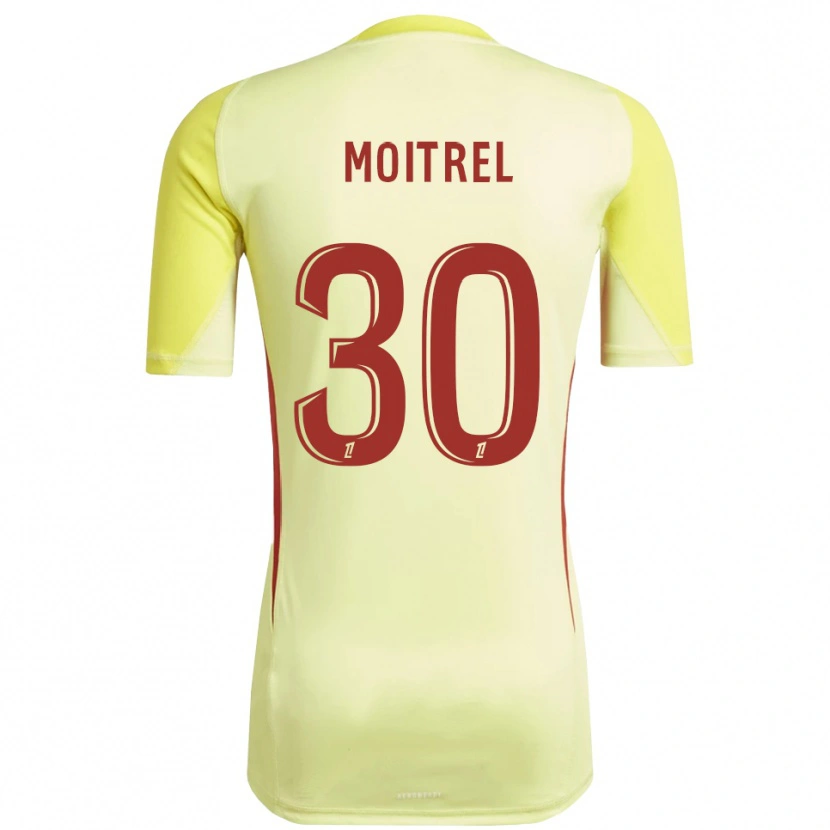 Danxen Criança Pauline Moitrel #30 Amarelo Claro Vermelho Camisola Guarda-Redes 2025/26 Camisa