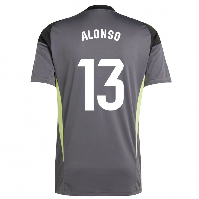 Danxen Criança Maikel Alonso #13 Cinza Escuro Preto Camisola Guarda-Redes 2025/26 Camisa