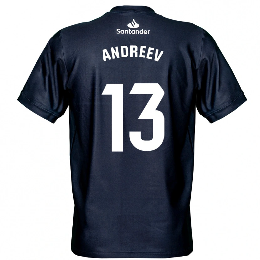 Danxen Criança Plamen Andreev #13 Azul Meia Noite Branco Camisola Guarda-Redes 2025/26 Camisa