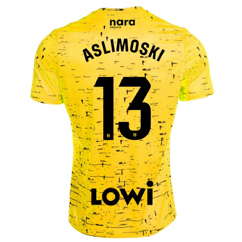 Danxen Criança Tomme Aslimoski #13 Amarelo Preto Camisola Guarda-Redes 2025/26 Camisa