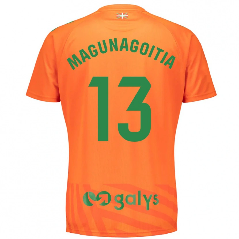 Danxen Criança Jonmi Magunagoitia #13 Laranja Verde Camisola Guarda-Redes 2025/26 Camisa