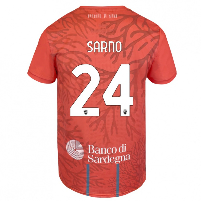 Danxen Criança Vincenzo Sarno #24 Laranja Vermelho Branco Camisola Guarda-Redes 2025/26 Camisa