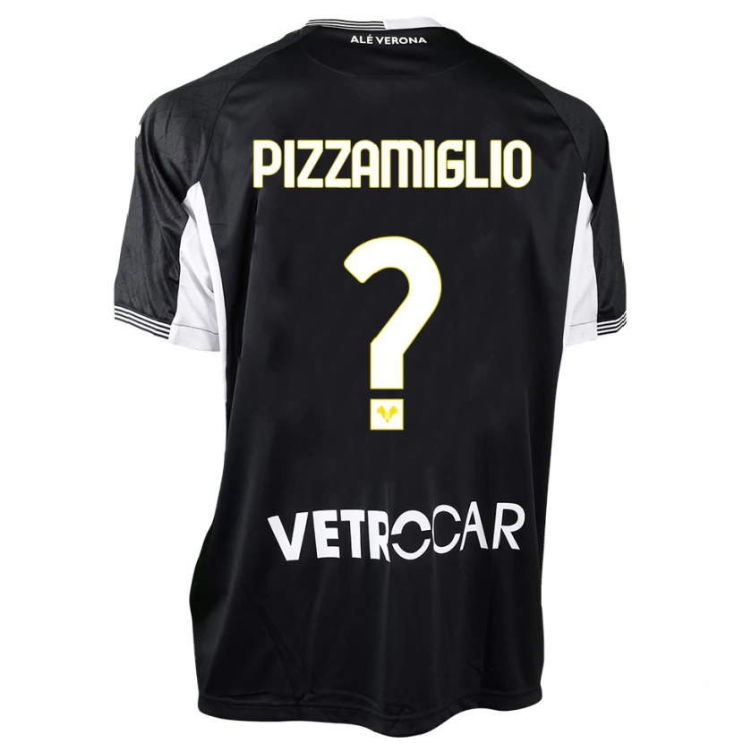 Danxen Criança Gianmaria Pizzamiglio #0 Preto Branco Camisola Guarda-Redes 2025/26 Camisa
