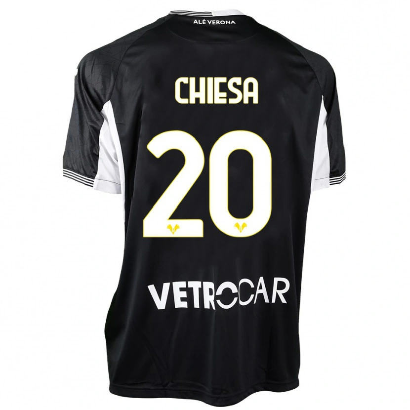 Danxen Criança Mattia Chiesa #20 Preto Branco Camisola Guarda-Redes 2025/26 Camisa