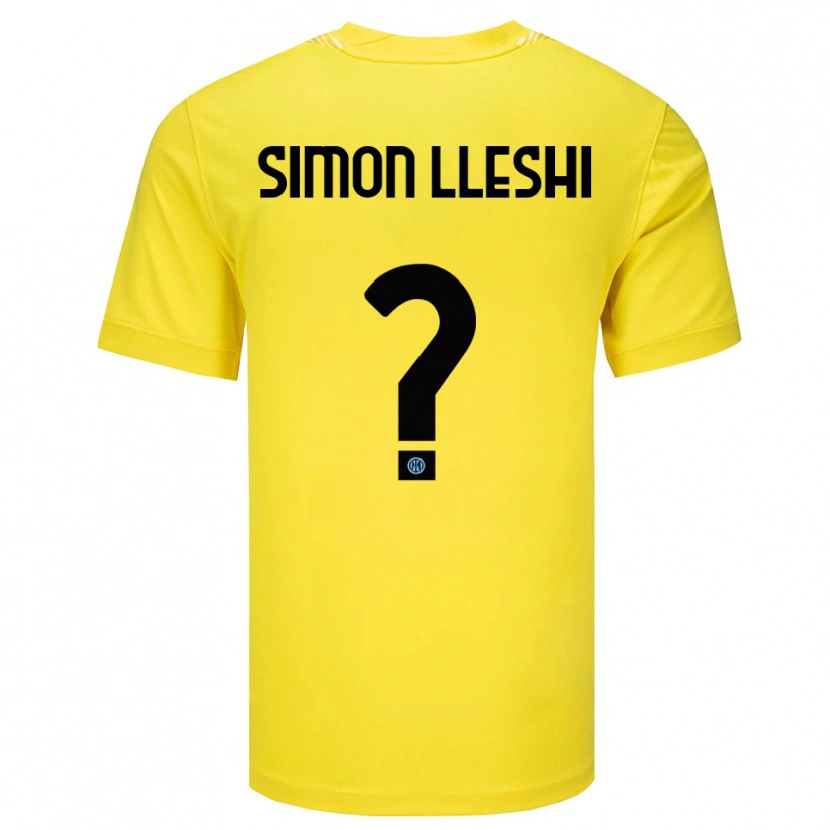 Danxen Criança Simon Lleshi #0 Amarelo Claro Preto Camisola Guarda-Redes 2025/26 Camisa