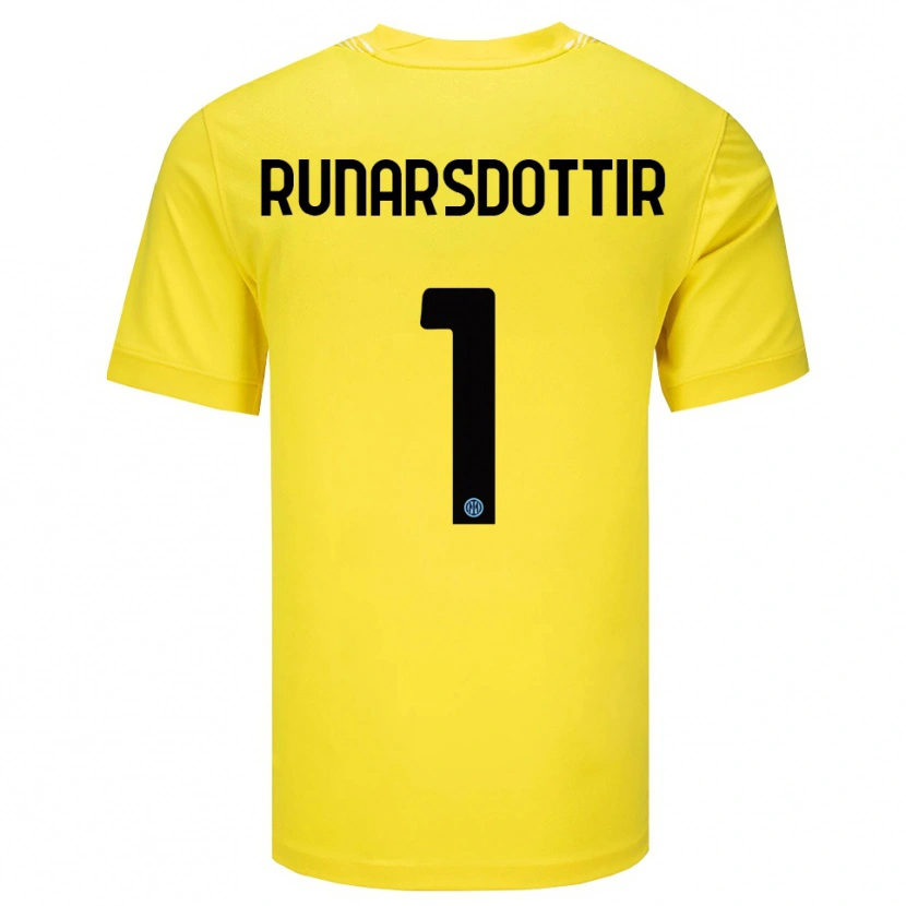 Danxen Criança Cecilía Rán Rúnarsdóttir #1 Amarelo Claro Preto Camisola Guarda-Redes 2025/26 Camisa