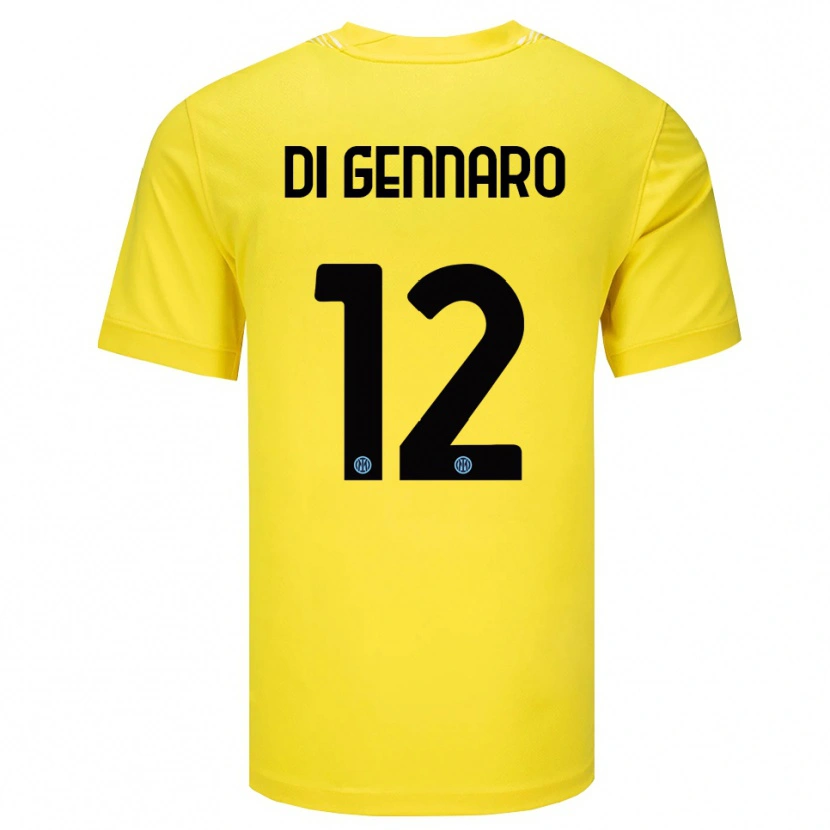 Danxen Criança Raffaele Di Gennaro #12 Amarelo Claro Preto Camisola Guarda-Redes 2025/26 Camisa