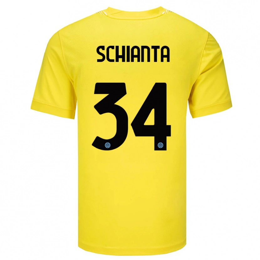 Danxen Criança Valentina Schianta #34 Amarelo Claro Preto Camisola Guarda-Redes 2025/26 Camisa