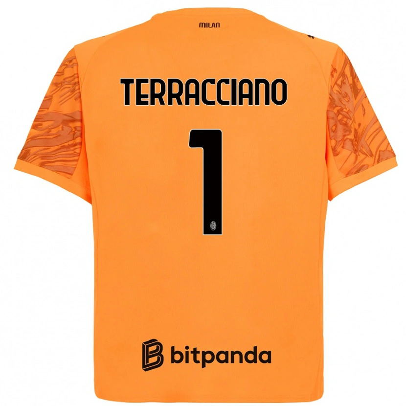 Danxen Criança Pietro Terracciano #1 Preto Amarelo Laranja Camisola Guarda-Redes 2025/26 Camisa