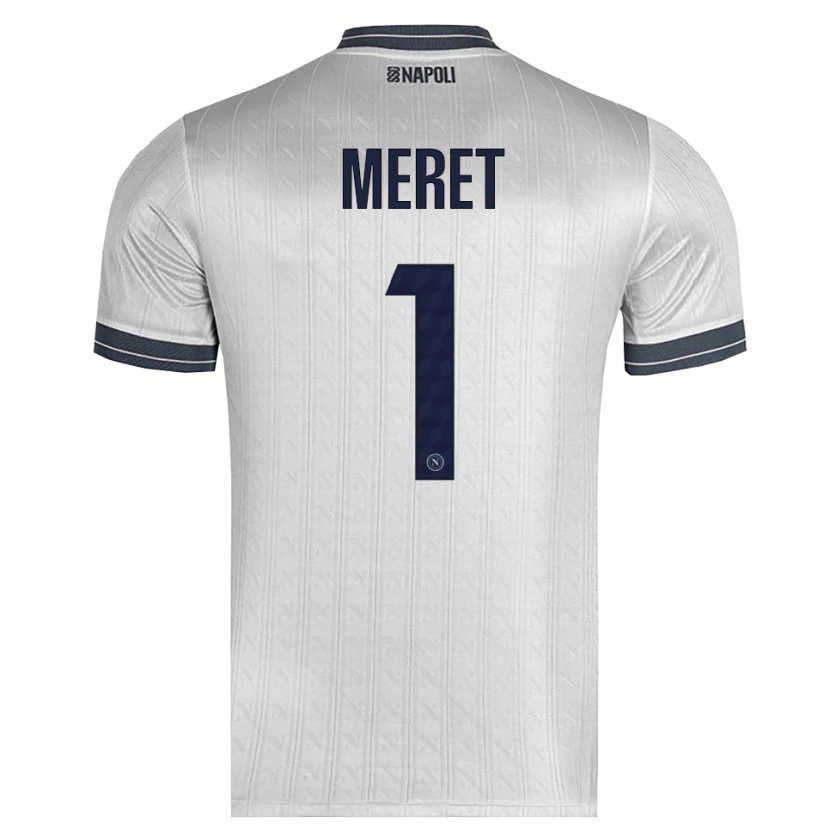 Danxen Criança Alex Meret #1 Cinza Claro Camisola Guarda-Redes 2025/26 Camisa