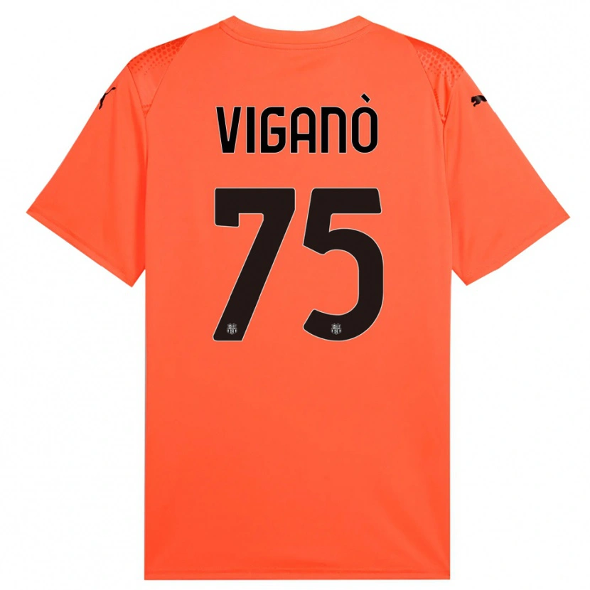 Danxen Criança Lorenzo Viganò #75 Preto Laranja Camisola Guarda-Redes 2025/26 Camisa