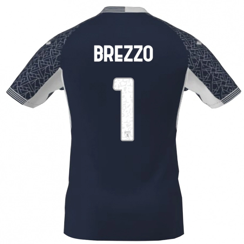 Danxen Criança Matteo Brezzo #1 Azul Preto Branco Camisola Guarda-Redes 2025/26 Camisa