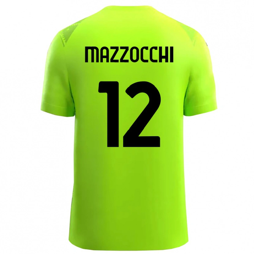 Danxen Criança Alessandro Mazzocchi #12 Preto Verde Grama Camisola Guarda-Redes 2025/26 Camisa