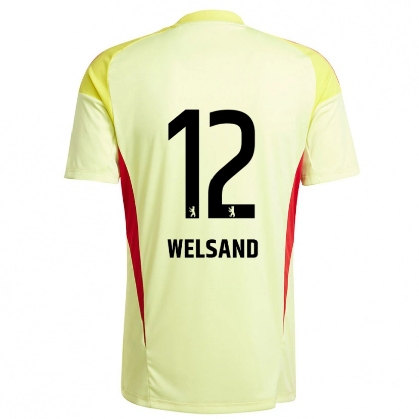 Danxen Criança Oskar Welsand #12 Amarelo Claro Preto Camisola Guarda-Redes 2025/26 Camisa