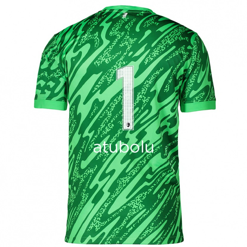 Danxen Criança Noah Atubolu #1 Branco Verde Camisola Guarda-Redes 2025/26 Camisa
