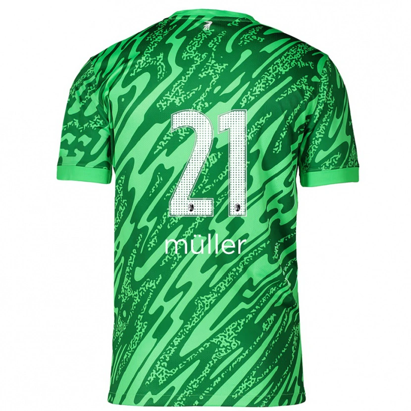 Danxen Criança Florian Müller #21 Branco Verde Camisola Guarda-Redes 2025/26 Camisa