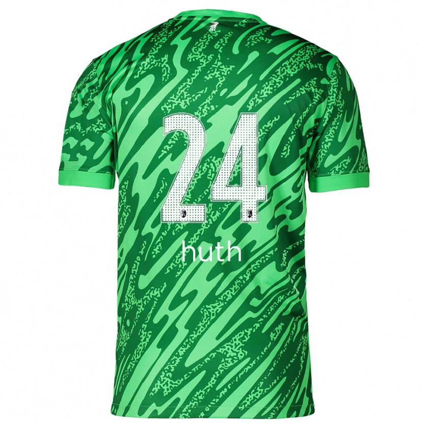Danxen Criança Jannik Huth #24 Branco Verde Camisola Guarda-Redes 2025/26 Camisa