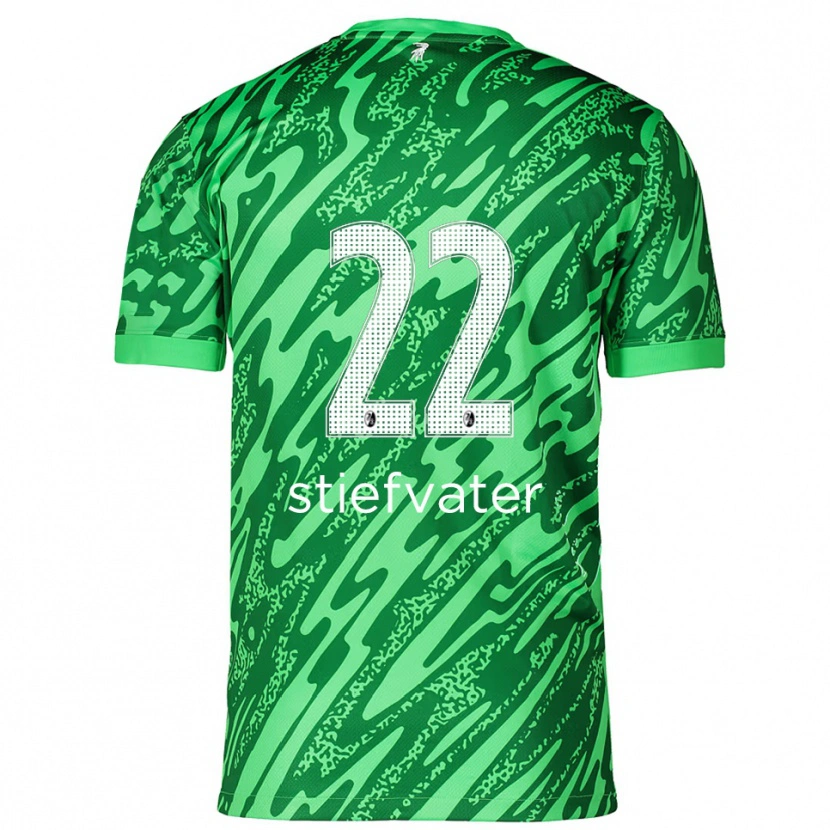 Danxen Criança Max Stiefvater #22 Branco Verde Camisola Guarda-Redes 2025/26 Camisa
