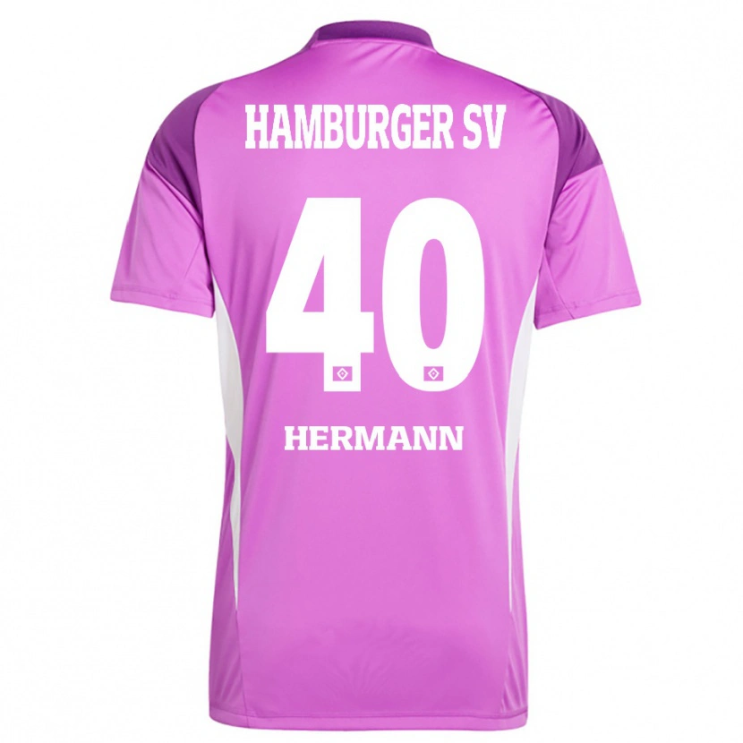 Danxen Criança Hannes Hermann #40 Roxo Lilás Branco Camisola Guarda-Redes 2025/26 Camisa