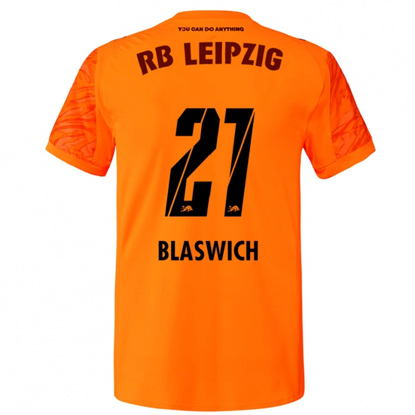 Danxen Criança Janis Blaswich #21 Laranja Vermelho Camisola Guarda-Redes 2025/26 Camisa