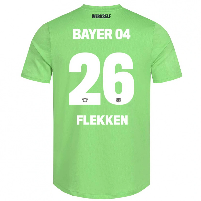 Danxen Criança Mark Flekken #26 Branco Verde Claro Camisola Guarda-Redes 2025/26 Camisa