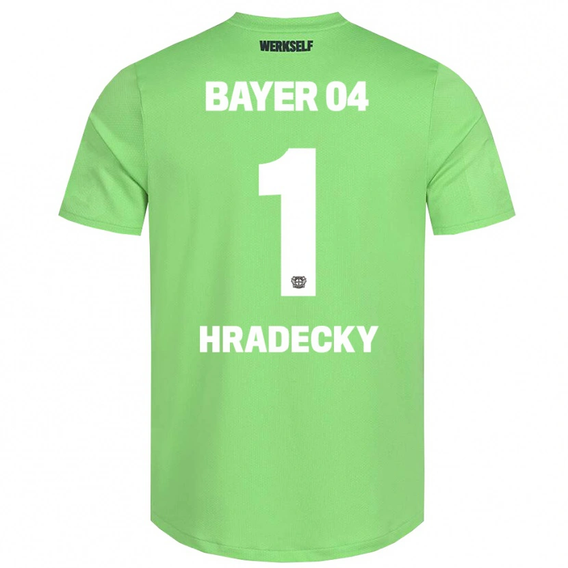 Danxen Criança Lukas Hradecky #1 Branco Verde Claro Camisola Guarda-Redes 2025/26 Camisa