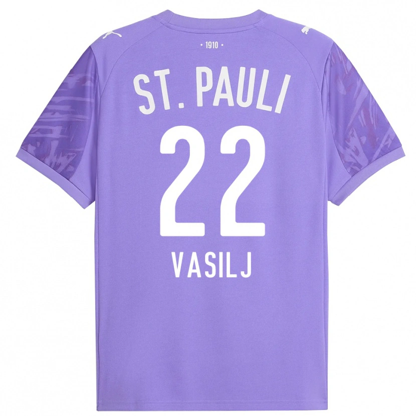 Danxen Criança Nikola Vasilj #22 Preto Roxo Médio Camisola Guarda-Redes 2025/26 Camisa
