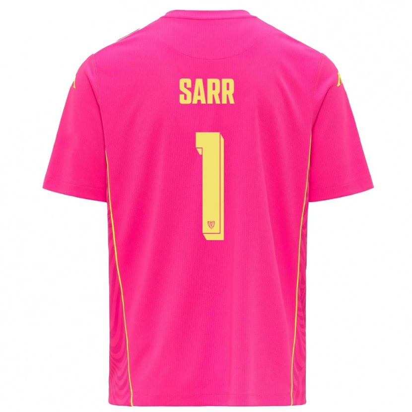 Danxen Criança Mouhamadou Sarr #1 Rosa Profundo Amarelo Camisola Guarda-Redes 2025/26 Camisa