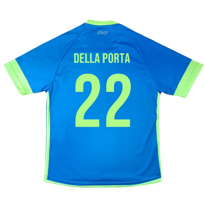 Danxen Criança Simone Della Porta #22 Azul Verde Amarelo Camisola Guarda-Redes 2025/26 Camisa
