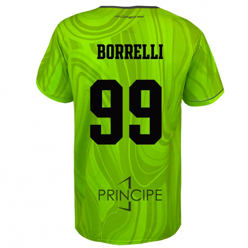 Danxen Criança Edoardo Borrelli #99 Preto Verde Amarelo Camisola Guarda-Redes 2025/26 Camisa