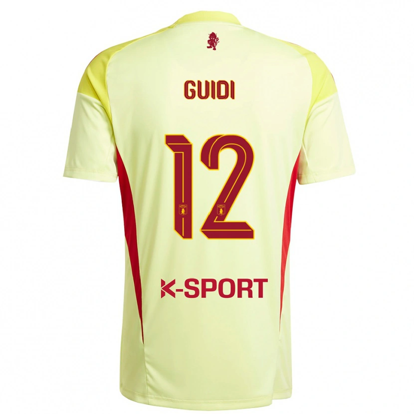 Danxen Criança Sasha Guidi #12 Amarelo Claro Vermelho Camisola Guarda-Redes 2025/26 Camisa