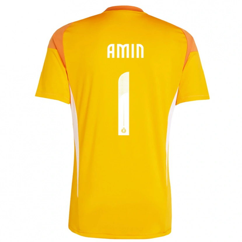 Danxen Criança Amin Al-Bukhari #1 Branco Laranja Amarelo Camisola Guarda-Redes 2025/26 Camisa