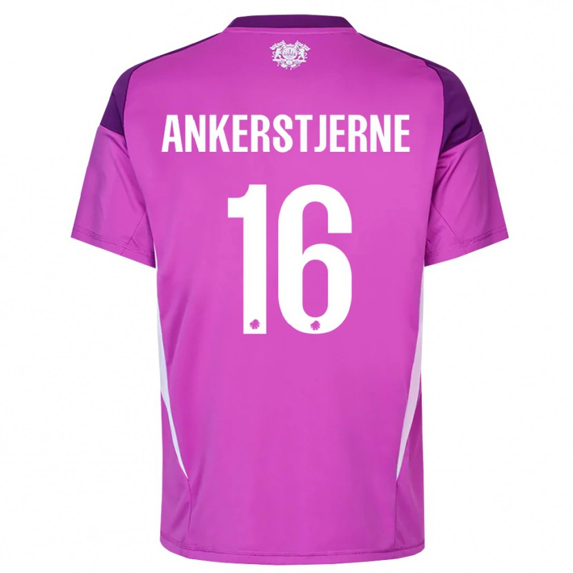 Danxen Criança Ida Ankerstjerne #16 Branco Lilás Roxo Camisola Guarda-Redes 2025/26 Camisa