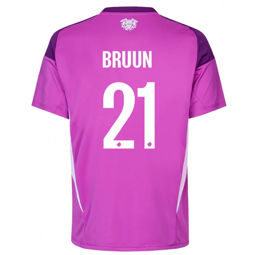 Danxen Criança Alfred Bruun #21 Branco Lilás Roxo Camisola Guarda-Redes 2025/26 Camisa
